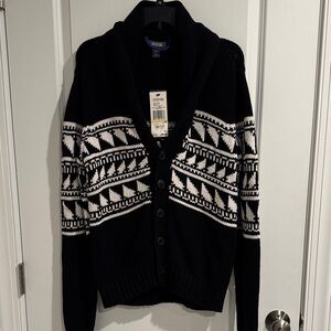 Kenneth Cole Reaction Black and White Cardigan Sweater